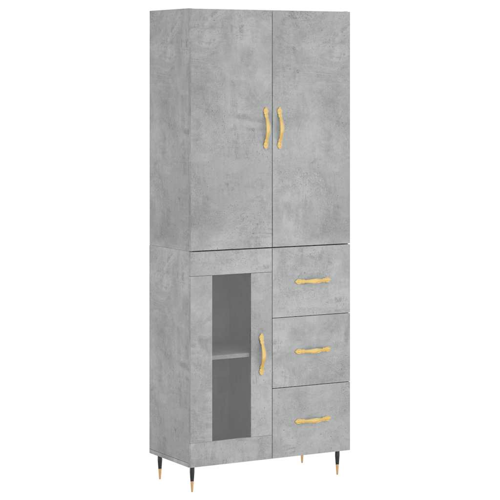 Highboard Concrete Grey 69,5x34x180 cm Engineered Wood
