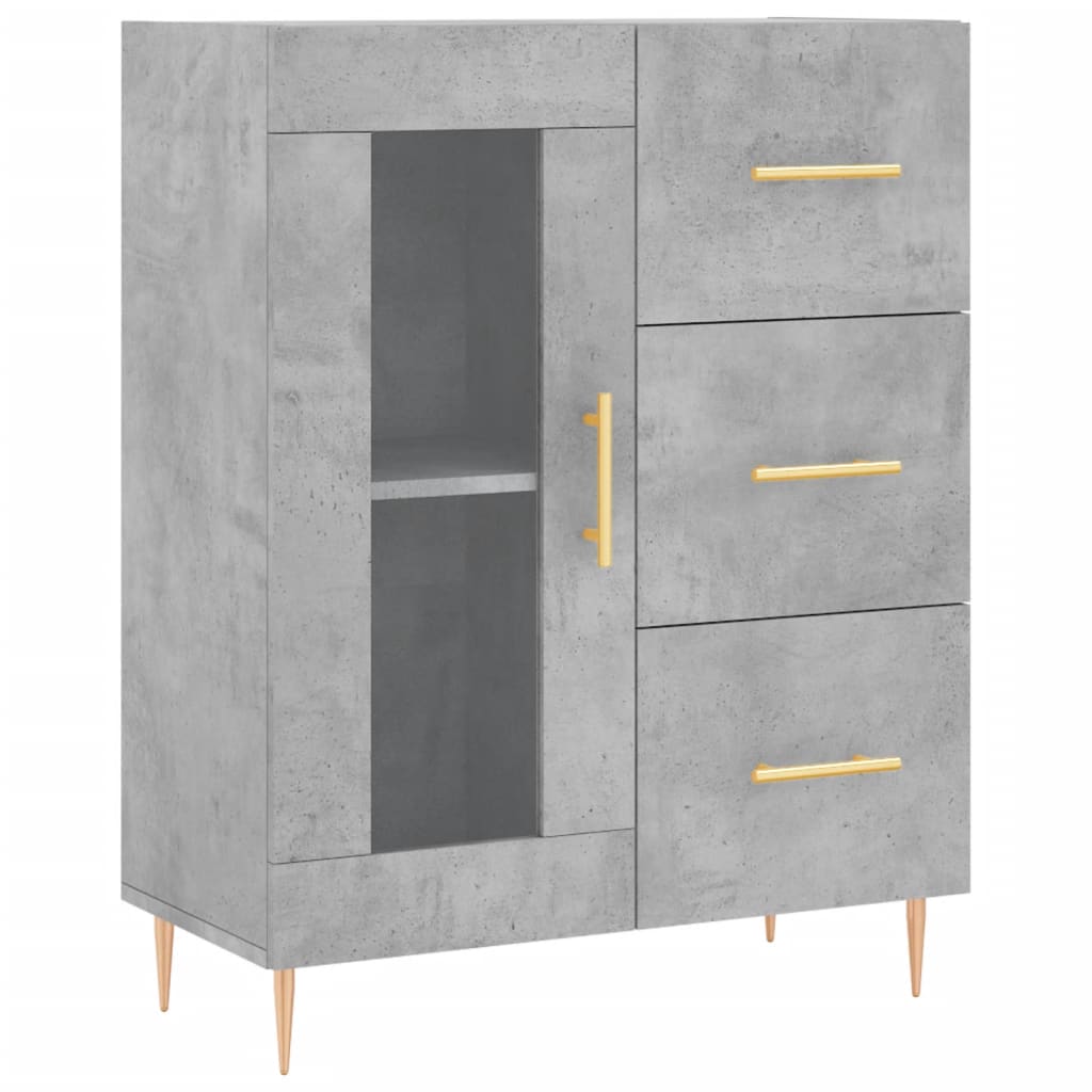 Highboard Concrete Grey 69,5x34x180 cm Engineered Wood