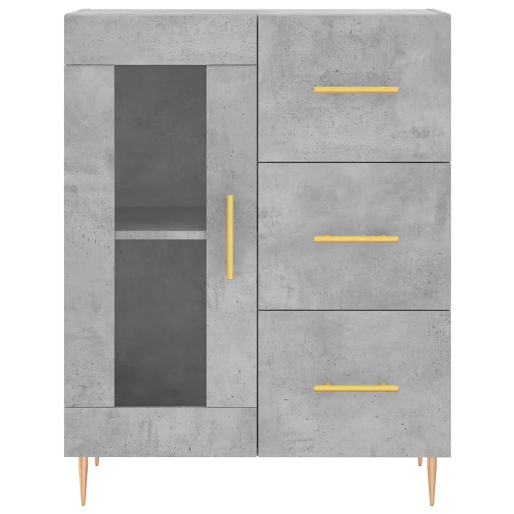 Highboard Concrete Grey 69,5x34x180 cm Engineered Wood