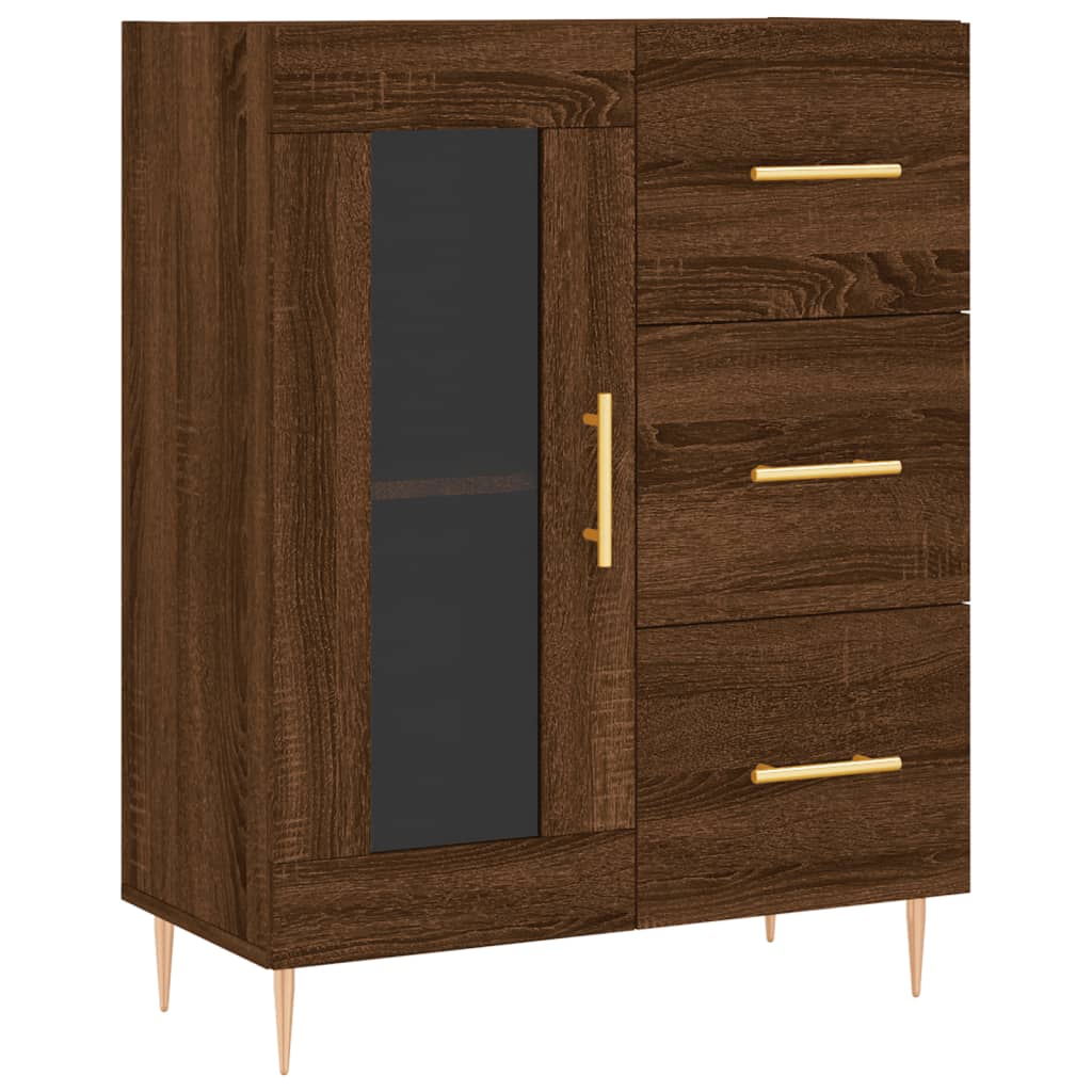 vidaXL Highboard Brown Oak 69.5x34x180 cm Engineered Wood