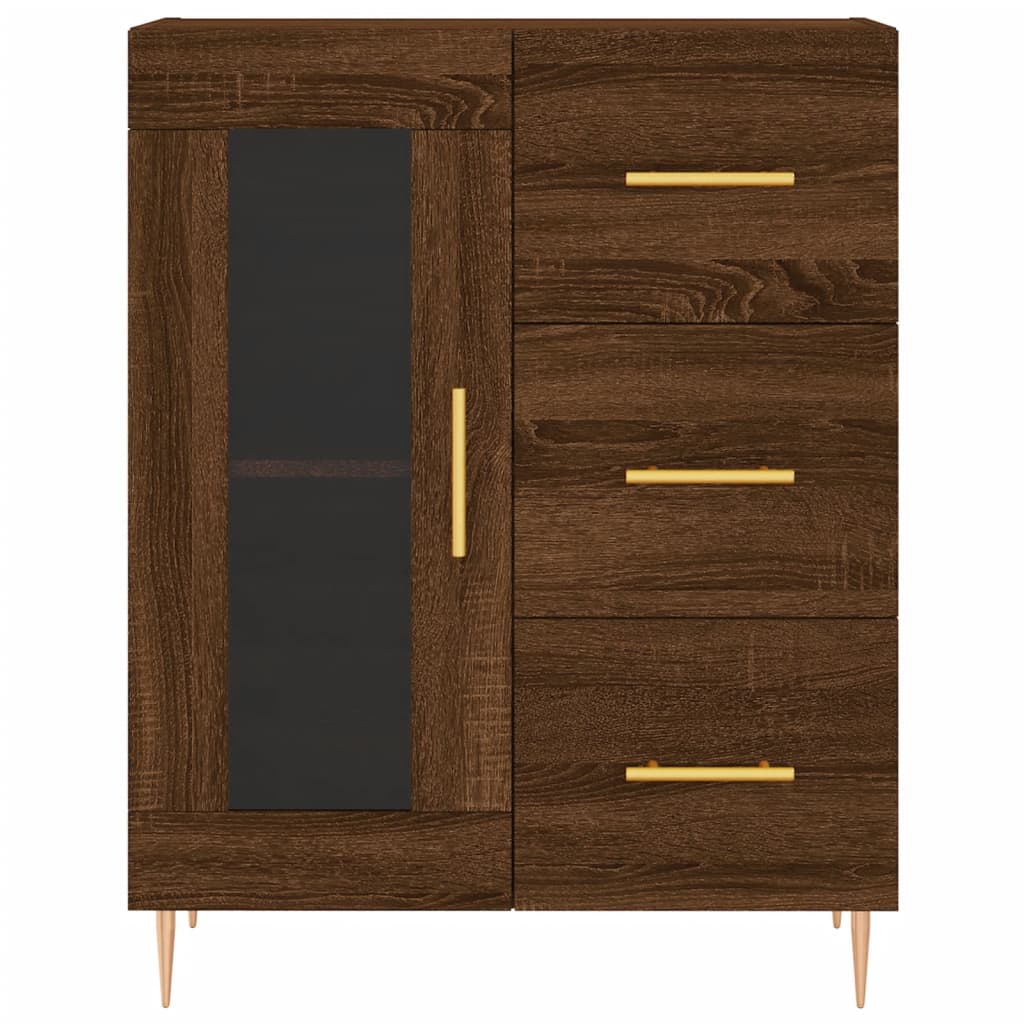 vidaXL Highboard Brown Oak 69.5x34x180 cm Engineered Wood