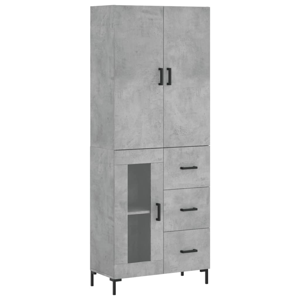 Highboard Concrete Grey 69,5x34x180 cm Engineered Wood