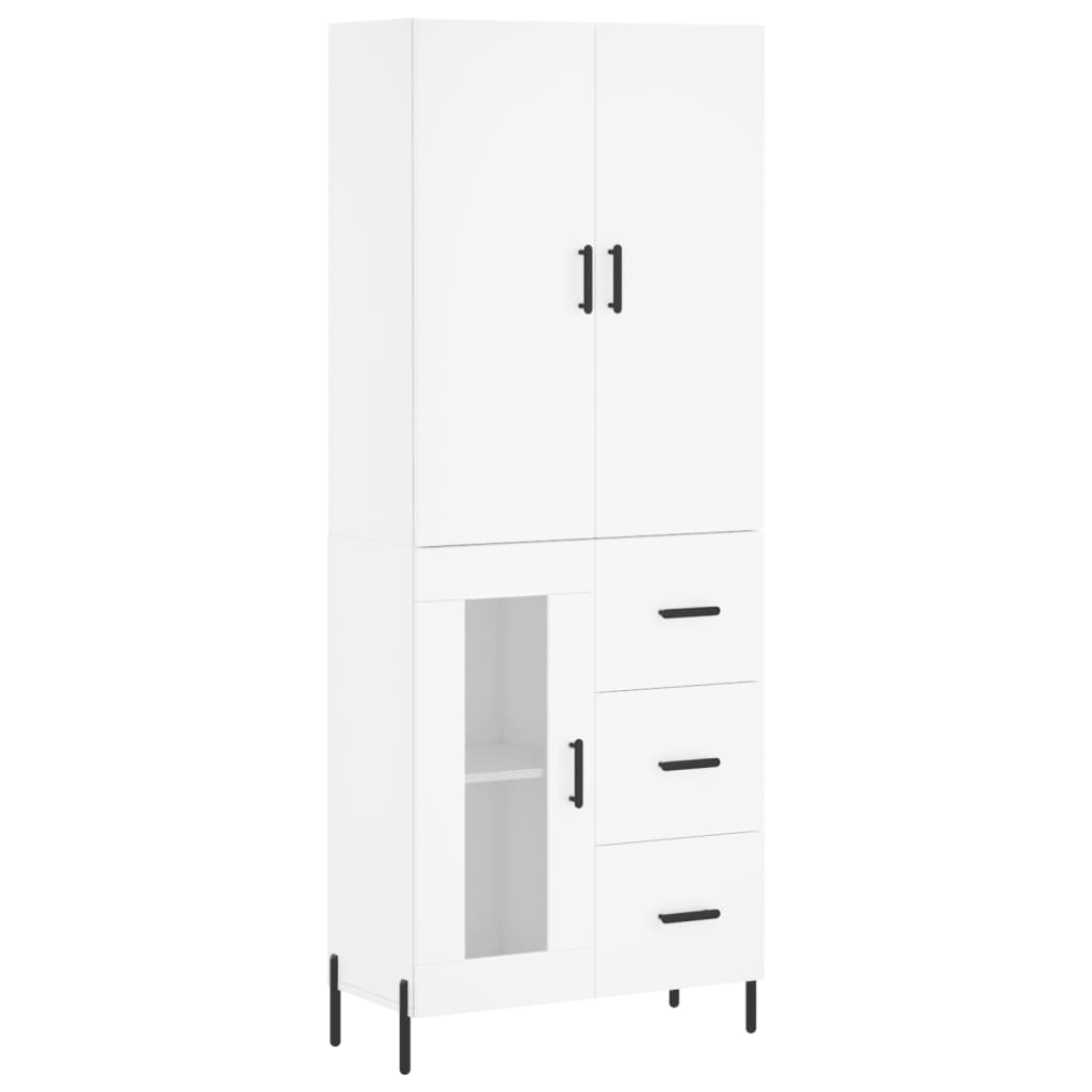 Highboard White 69,5x34x180 cm Engineered Wood