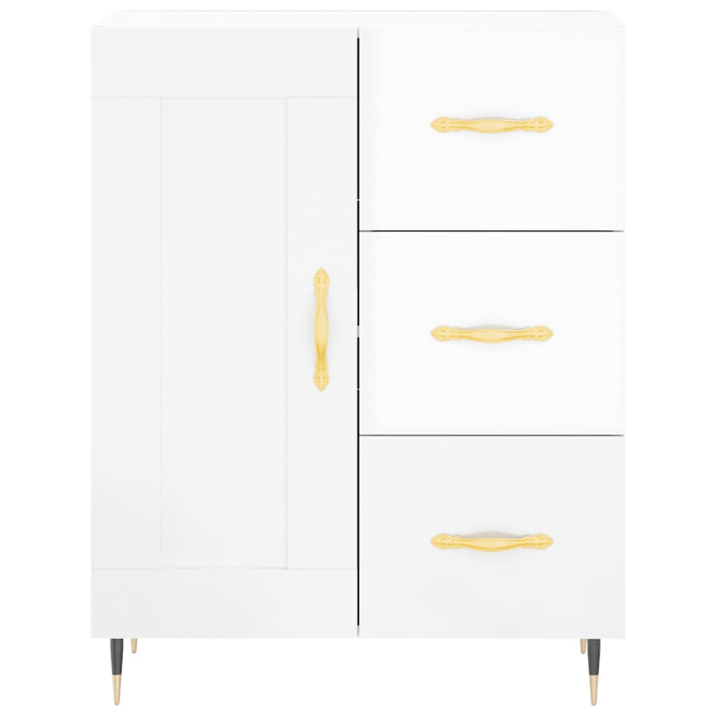 vidaXL Highboard High Gloss White 69.5x34x180 cm Engineered Wood