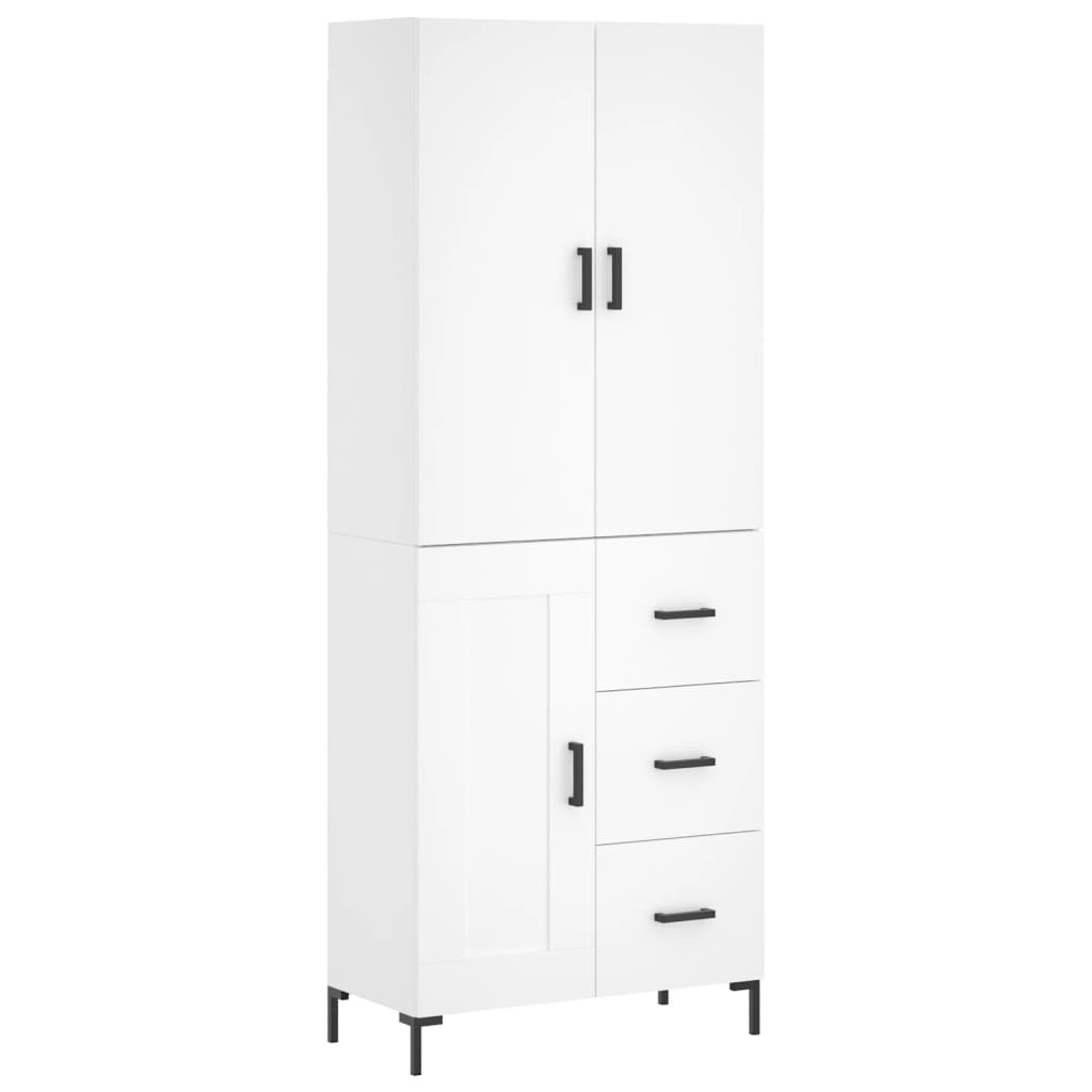 Highboard White 69,5x34x180 cm Engineered Wood