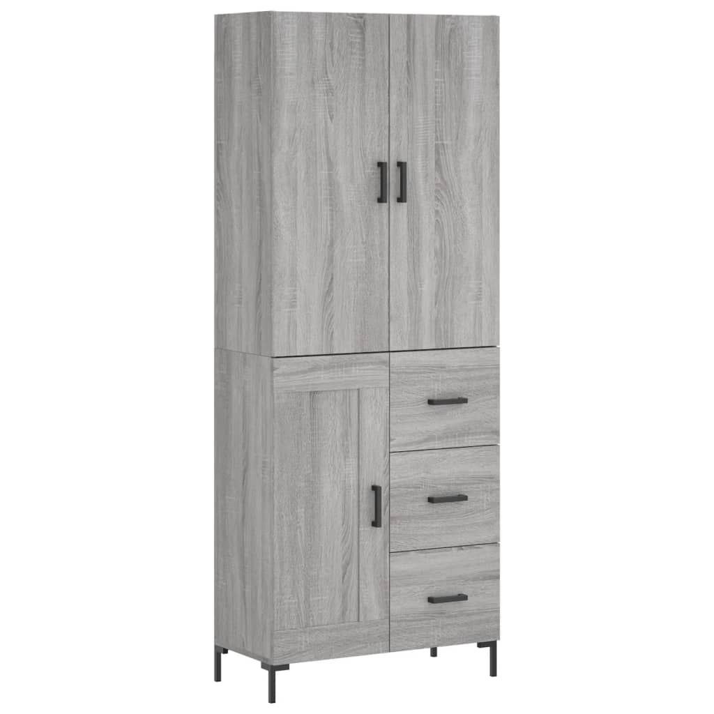 Highboard Grey Sonoma 69,5x34x180 cm Engineered Wood