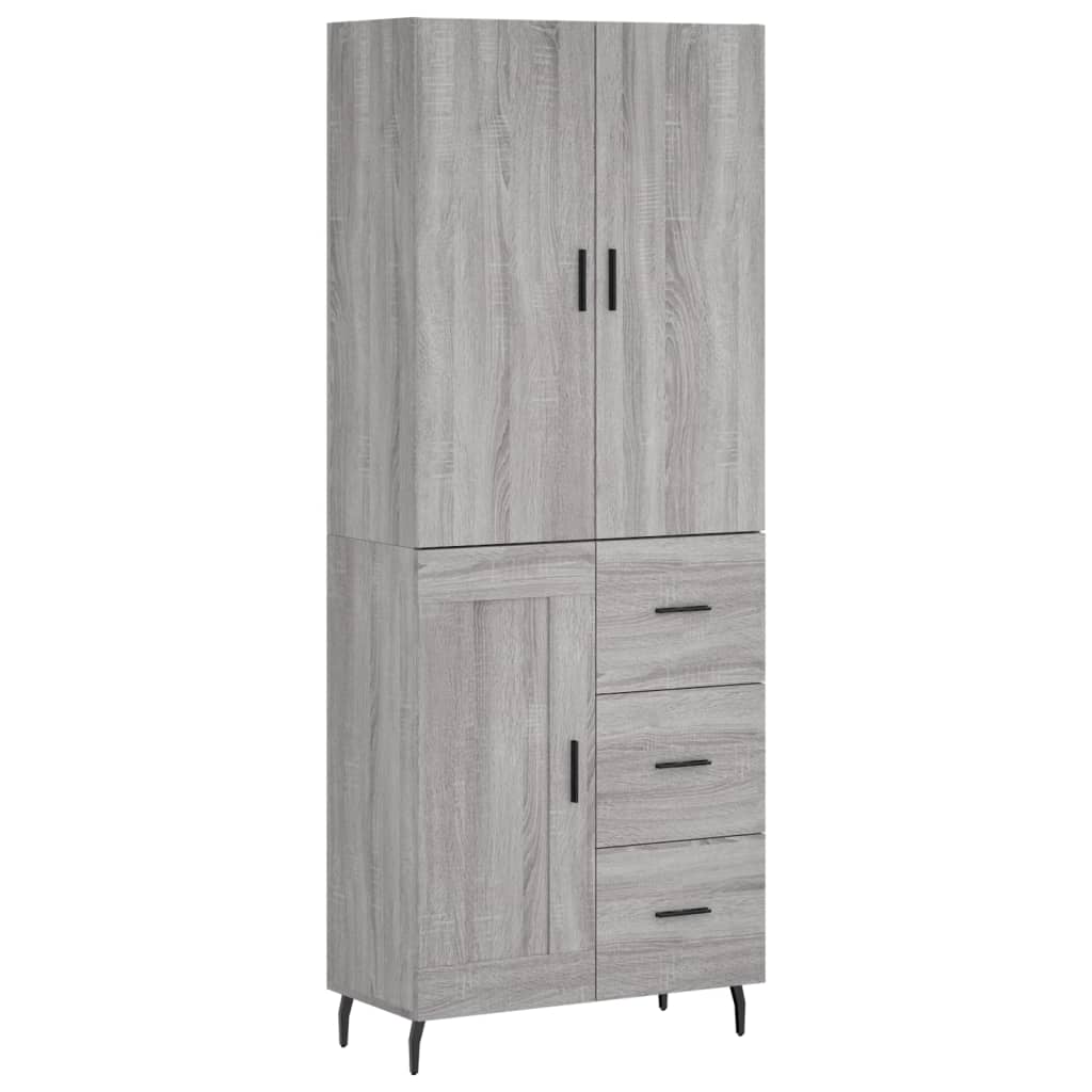Highboard Grey Sonoma 69,5x34x180 cm Engineered Wood