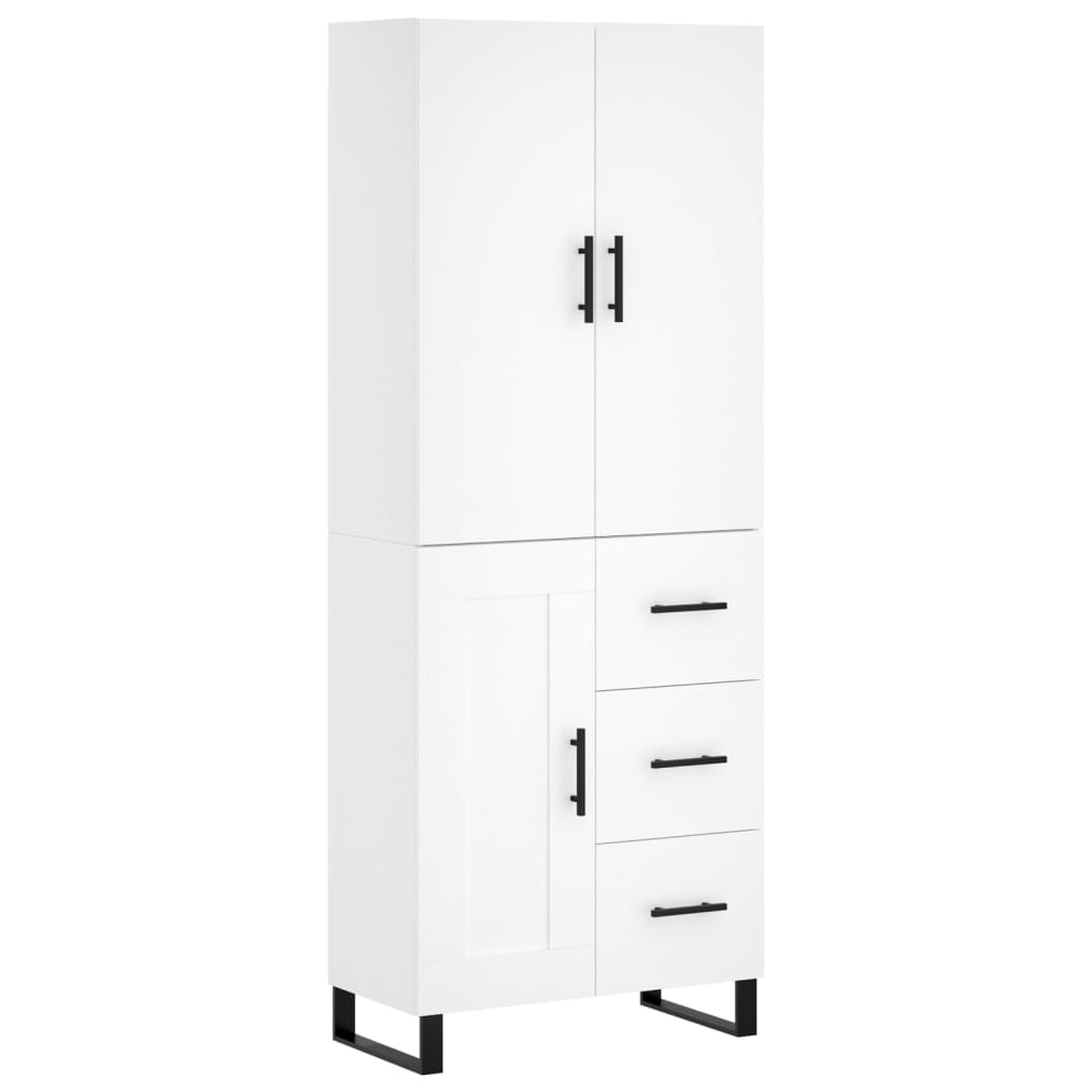 Highboard White 69,5x34x180 cm Engineered Wood