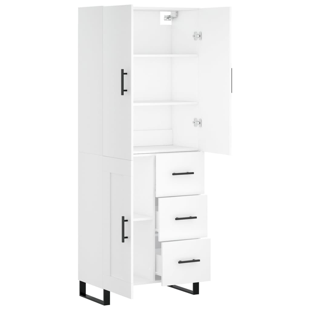 Highboard White 69,5x34x180 cm Engineered Wood
