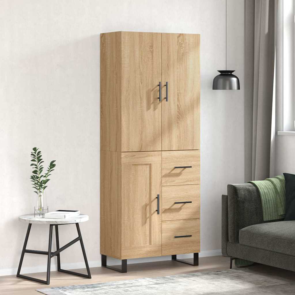 Highboard Sonoma Oak 69.5x34x180 cm Engineered Wood