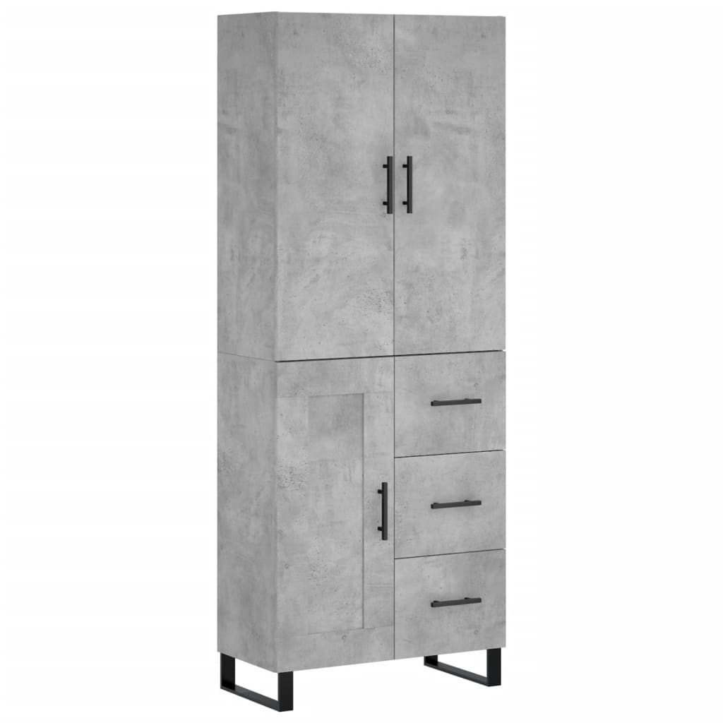 Highboard Concrete Grey 69,5x34x180 cm Engineered Wood