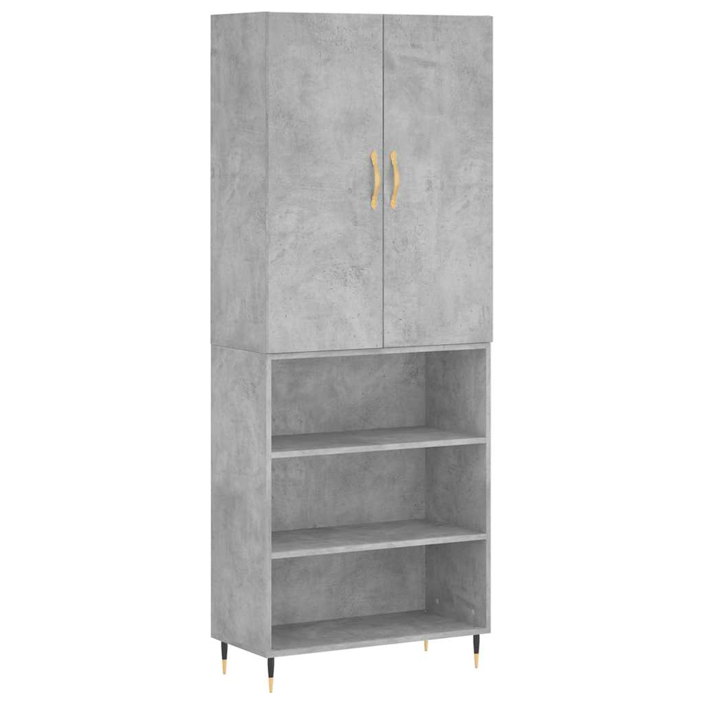 Highboard Concrete Grey 69,5x34x180 cm Engineered Wood