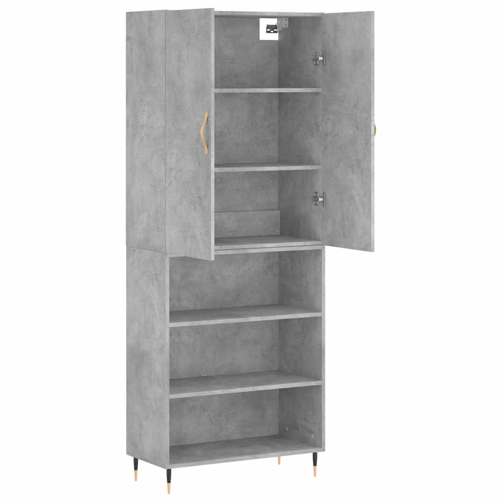 Highboard Concrete Grey 69,5x34x180 cm Engineered Wood