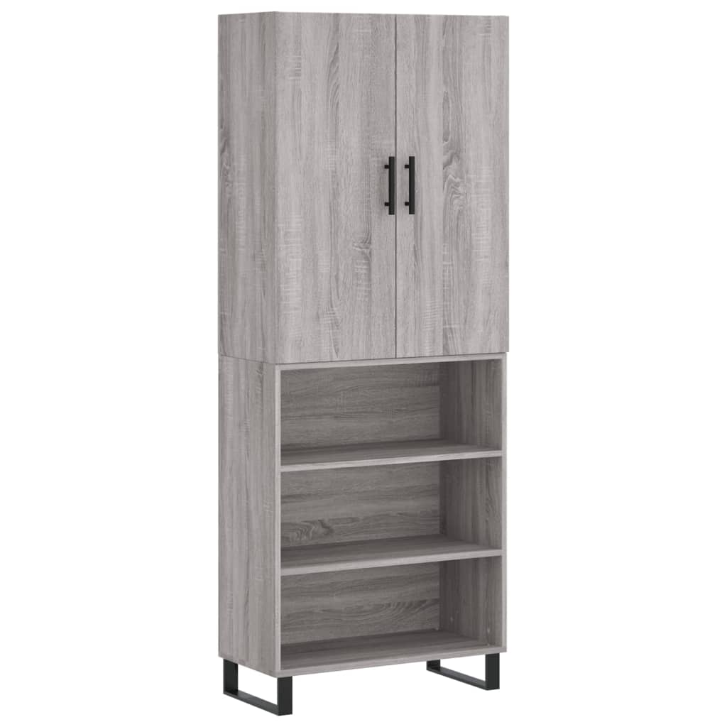 vidaXL Highboard Grey Sonoma 69.5x34x180 cm Engineered Wood