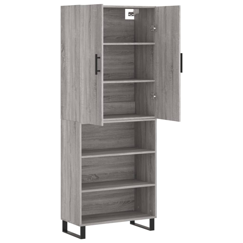 vidaXL Highboard Grey Sonoma 69.5x34x180 cm Engineered Wood