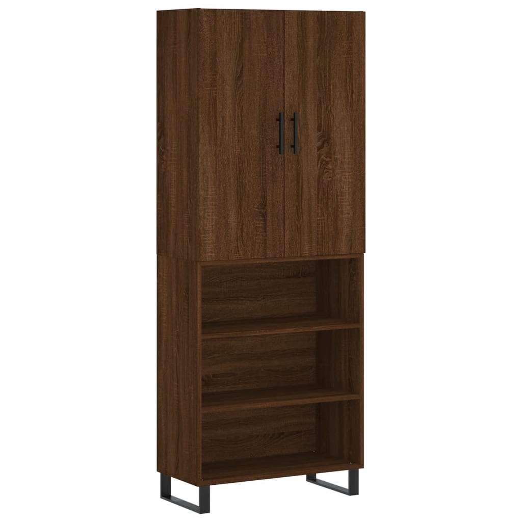 vidaXL Highboard Brown Oak 69.5x34x180 cm Engineered Wood