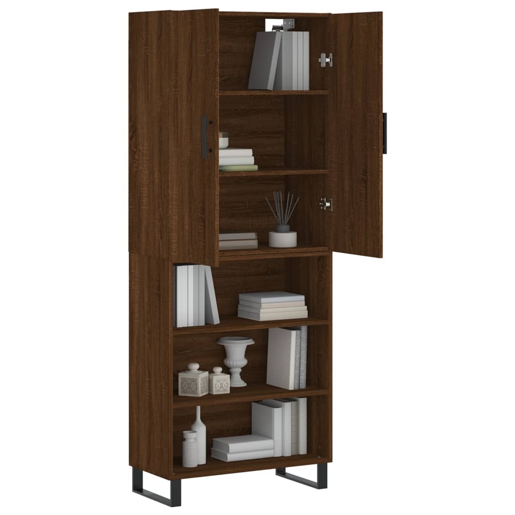 vidaXL Highboard Brown Oak 69.5x34x180 cm Engineered Wood