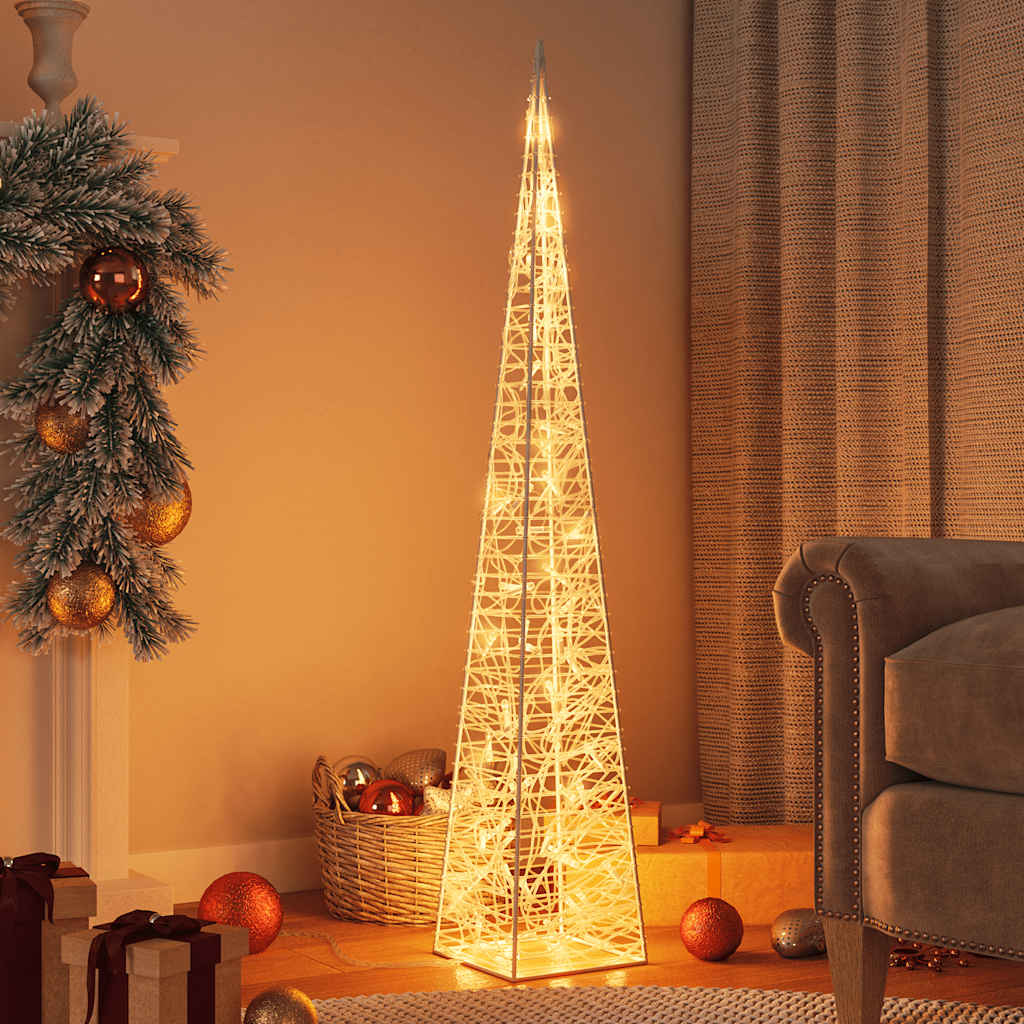 vidaXL Christmas Light Cone 60 LEDs Warm White 120 cm Acrylic