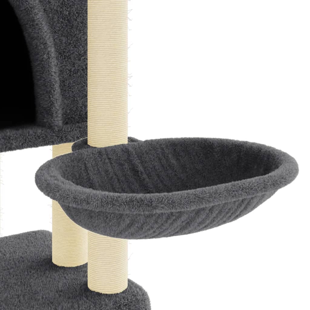 vidaXL Cat Tree with Sisal Scratching Posts Dark Grey 180 cm