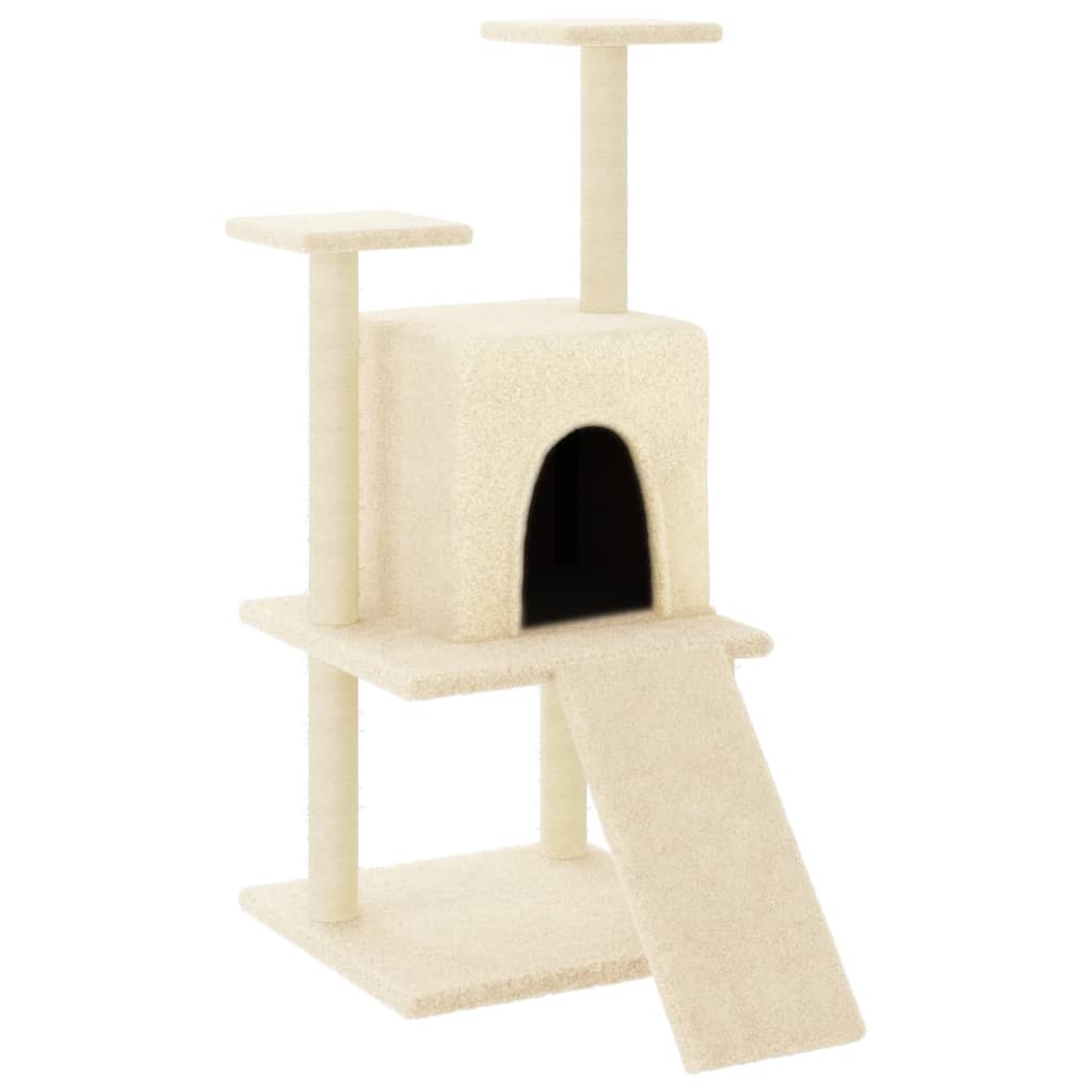 Cat Tree with Sisal Scratching Posts Cream 110 cm