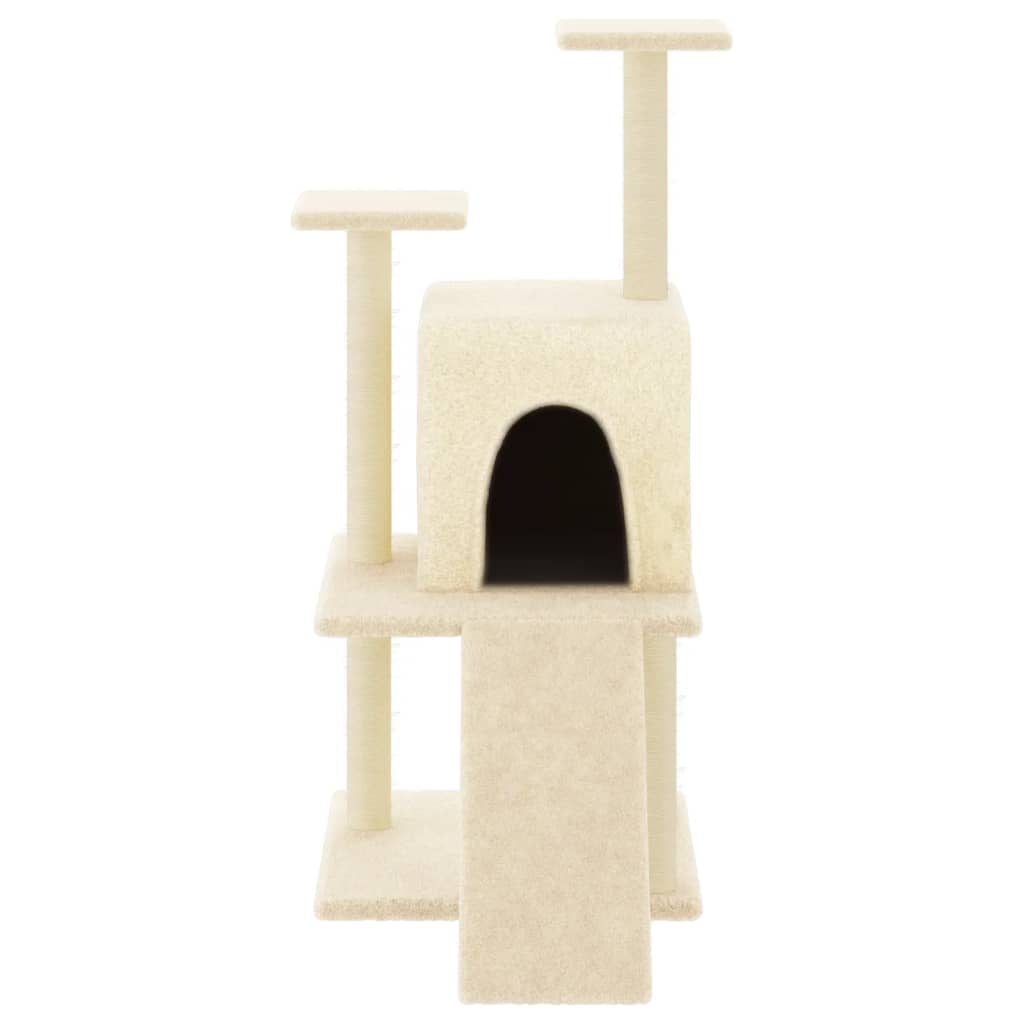 Cat Tree with Sisal Scratching Posts Cream 110 cm