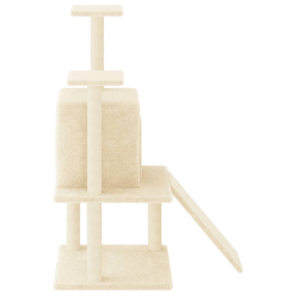 Cat Tree with Sisal Scratching Posts Cream 110 cm