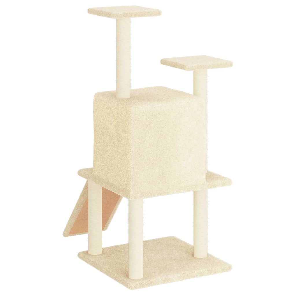 Cat Tree with Sisal Scratching Posts Cream 110 cm