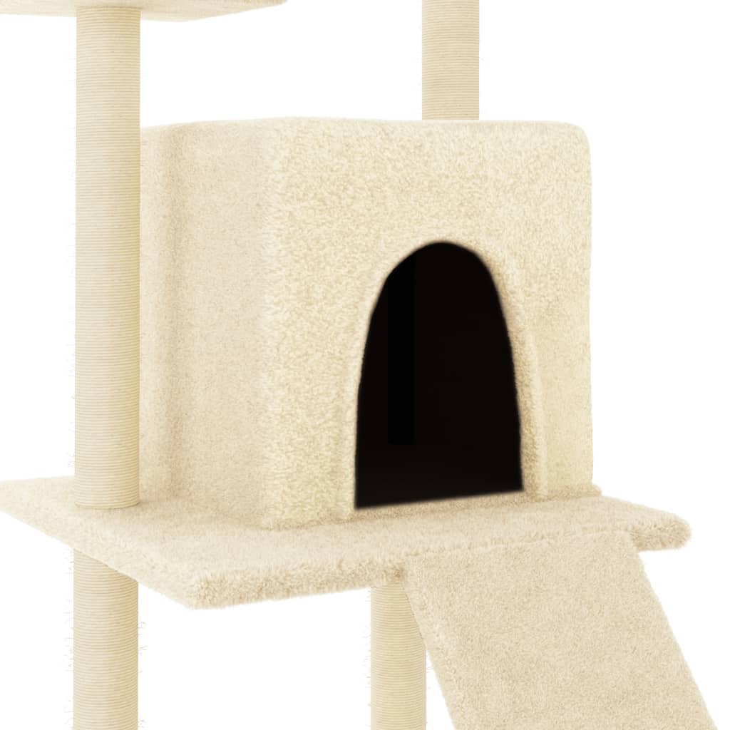 Cat Tree with Sisal Scratching Posts Cream 110 cm