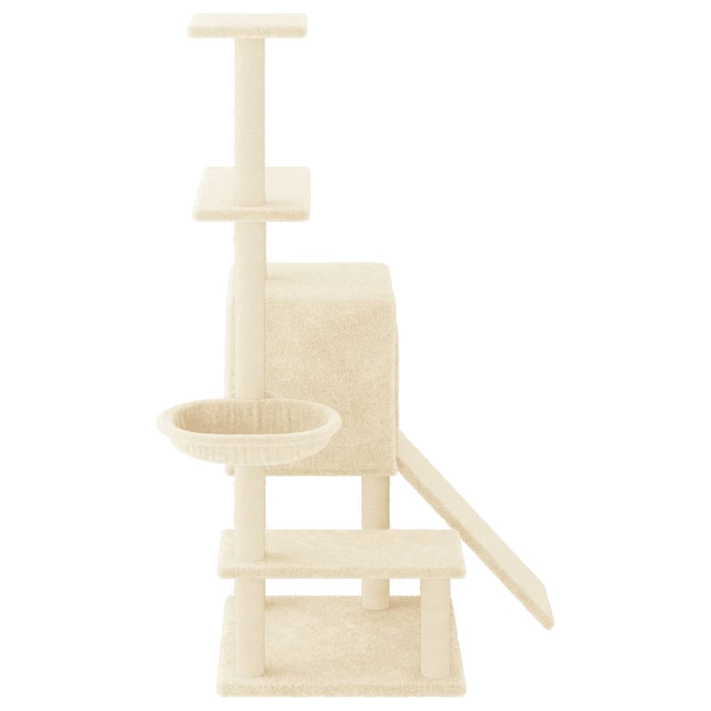 Cat Tree with Sisal Scratching Posts Cream 130.5 cm