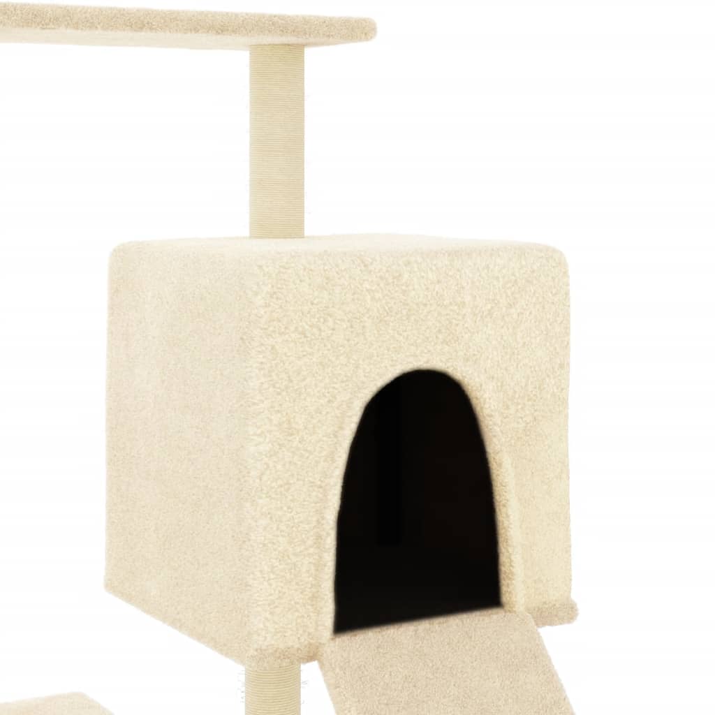 Cat Tree with Sisal Scratching Posts Cream 130.5 cm