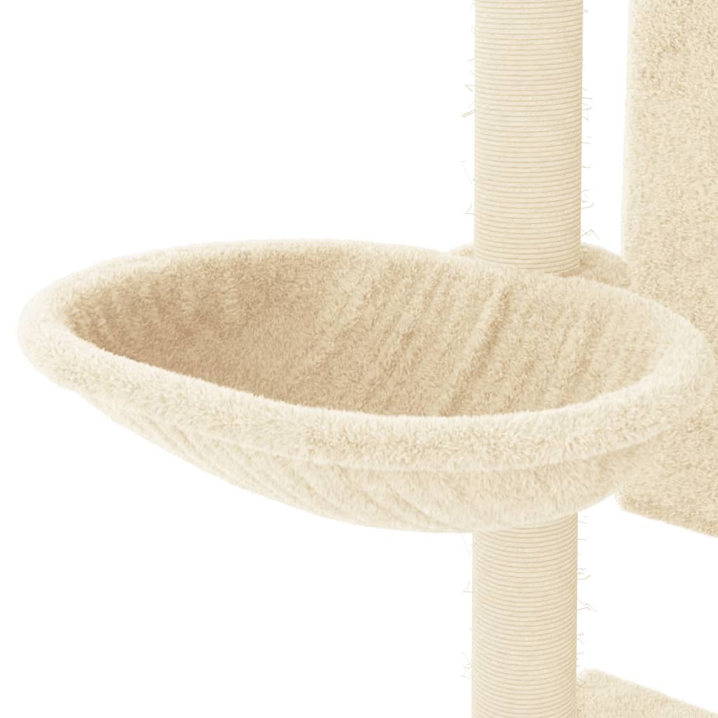 Cat Tree with Sisal Scratching Posts Cream 130.5 cm