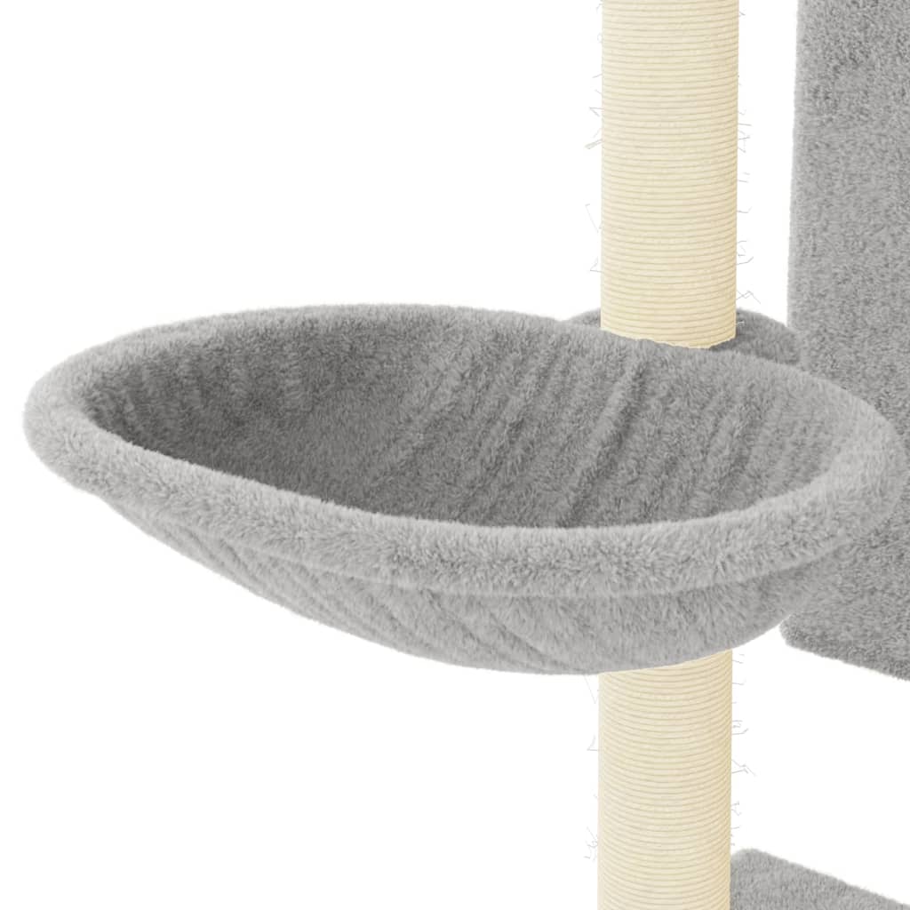 Cat Tree with Sisal Scratching Posts Light Grey 130.5 cm