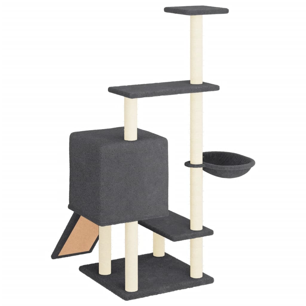 Cat Tree with Sisal Scratching Posts Dark Grey 130.5 cm