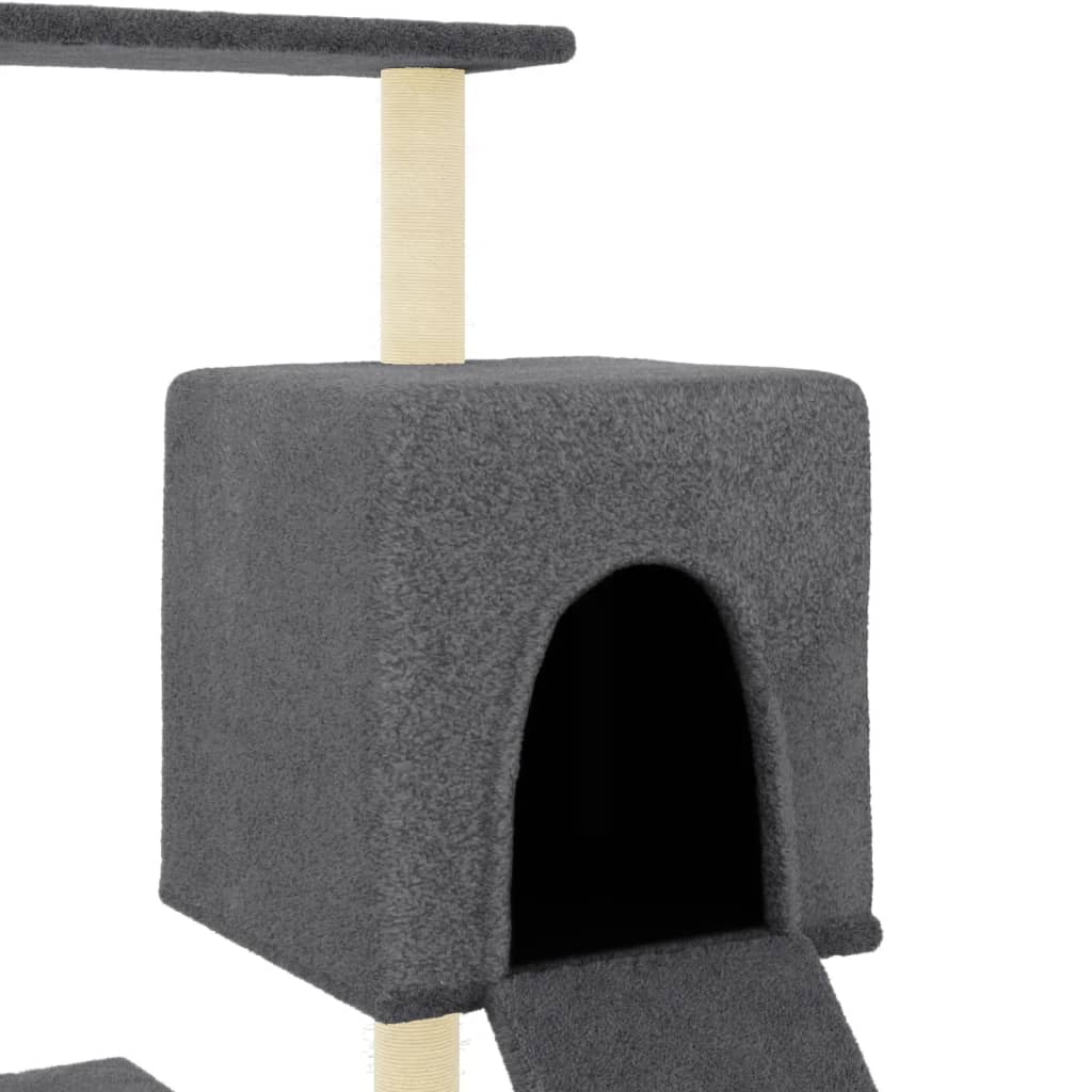 Cat Tree with Sisal Scratching Posts Dark Grey 130.5 cm