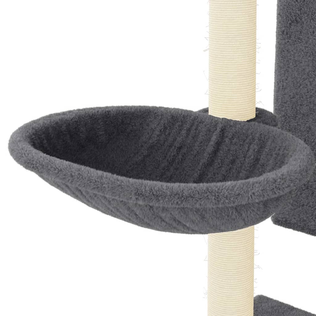 Cat Tree with Sisal Scratching Posts Dark Grey 130.5 cm