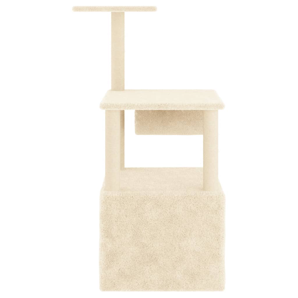 Cat Tree with Sisal Scratching Posts Cream 109.5 cm