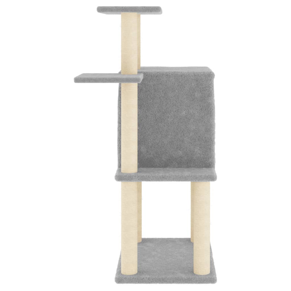 vidaXL Cat Tree with Sisal Scratching Posts Light Grey 97 cm