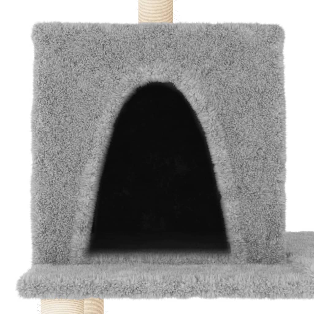 Cat Tree with Sisal Scratching Posts Light Grey 167 cm