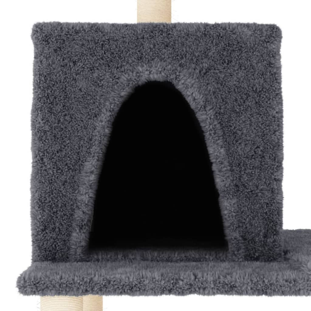 vidaXL Cat Tree with Sisal Scratching Posts Dark Grey 167 cm