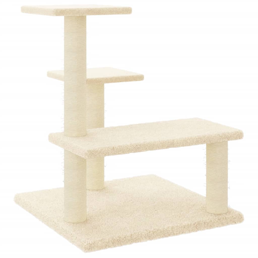 Cat Tree with Sisal Scratching Posts Cream 61 cm