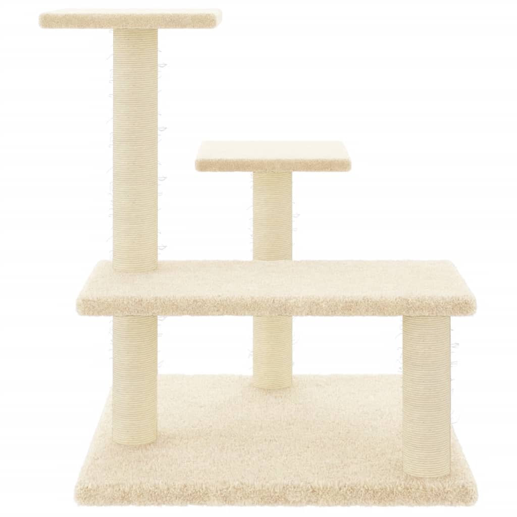 Cat Tree with Sisal Scratching Posts Cream 61 cm