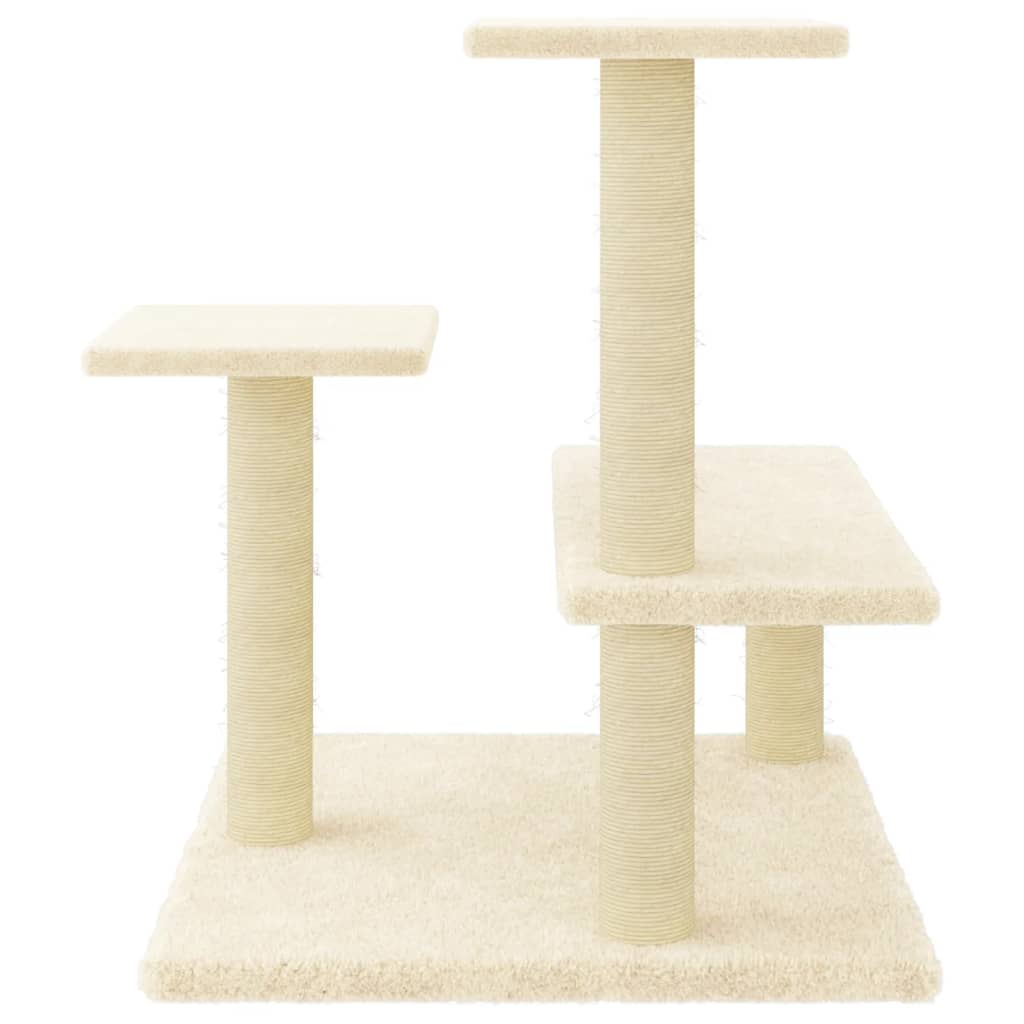 Cat Tree with Sisal Scratching Posts Cream 61 cm