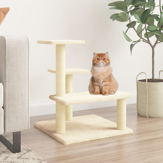 Cat Tree with Sisal Scratching Posts Cream 61 cm