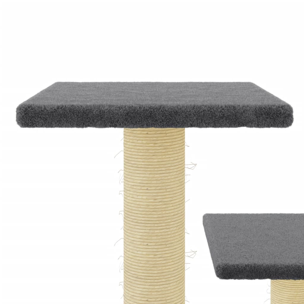 Cat Tree with Sisal Scratching Posts Dark Grey 61 cm