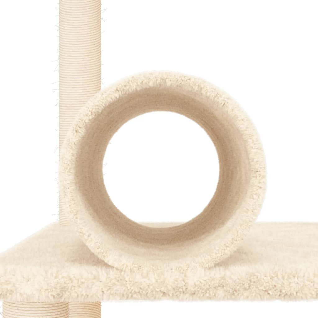 Cat Tree with Sisal Scratching Posts Cream 136 cm