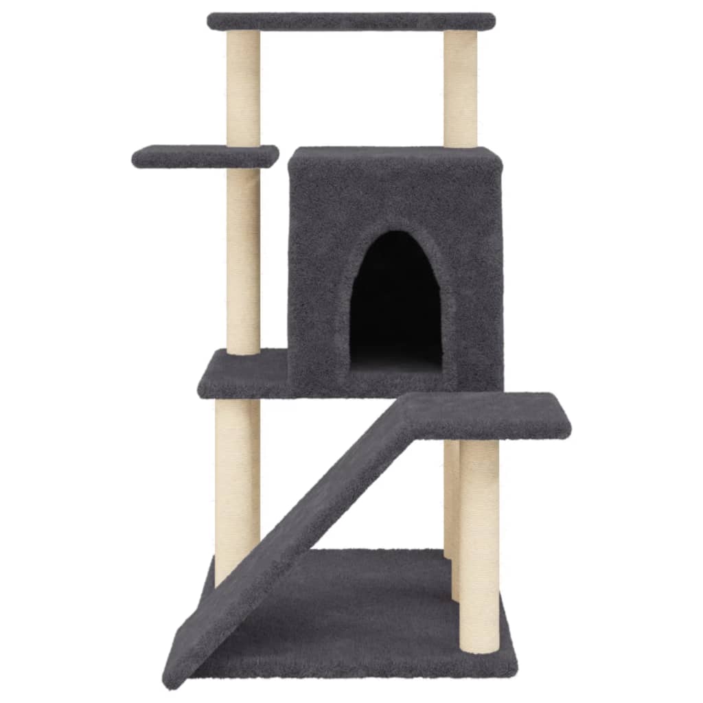 vidaXL Cat Tree with Sisal Scratching Posts Dark Grey 97 cm