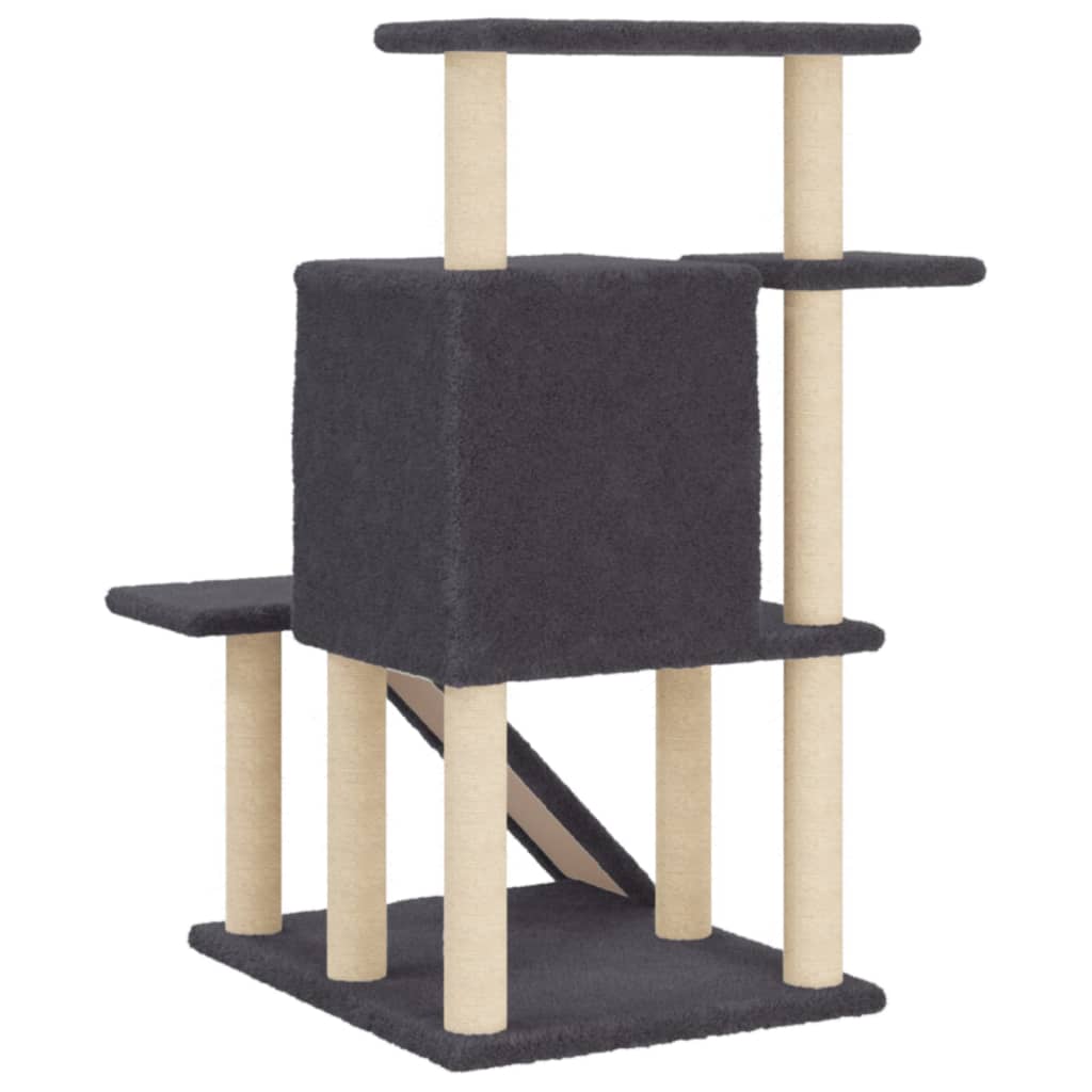 vidaXL Cat Tree with Sisal Scratching Posts Dark Grey 97 cm