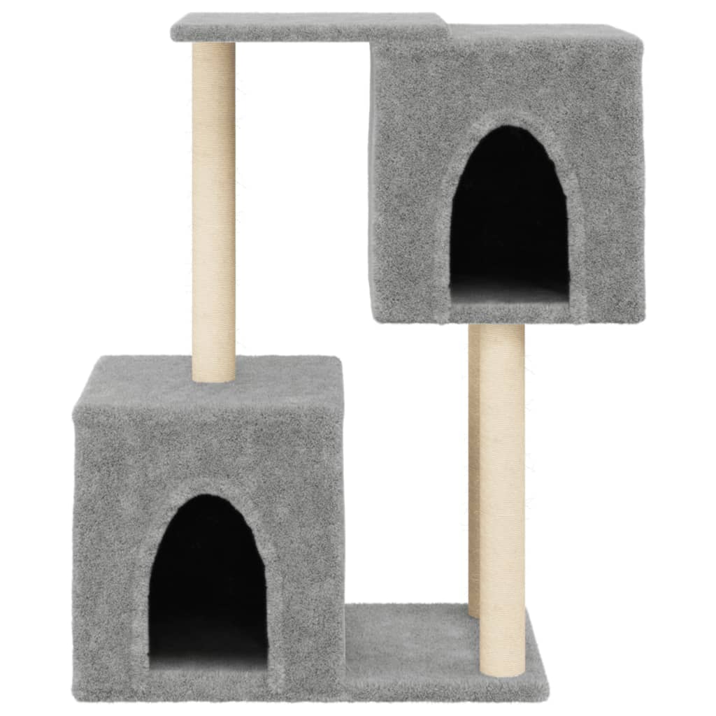 Cat Tree with Sisal Scratching Posts Light Grey 86 cm