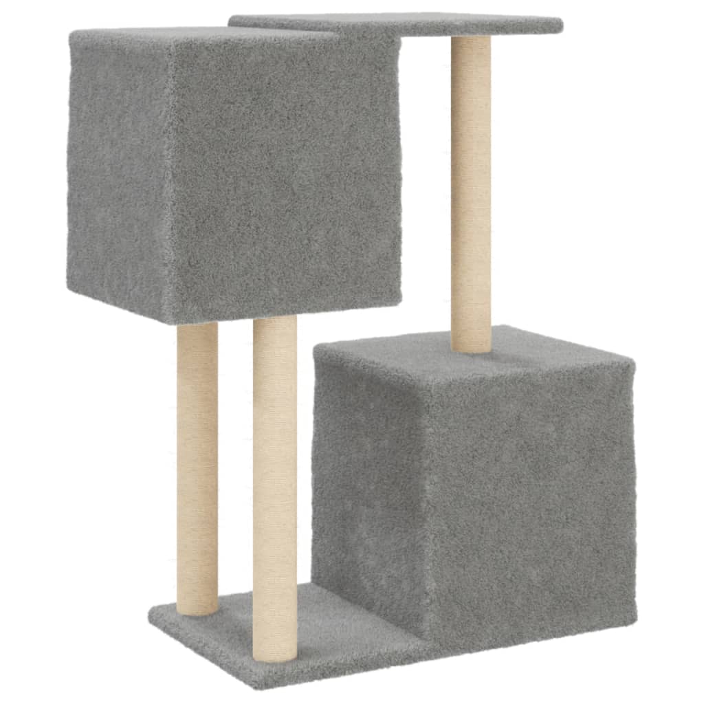 Cat Tree with Sisal Scratching Posts Light Grey 86 cm