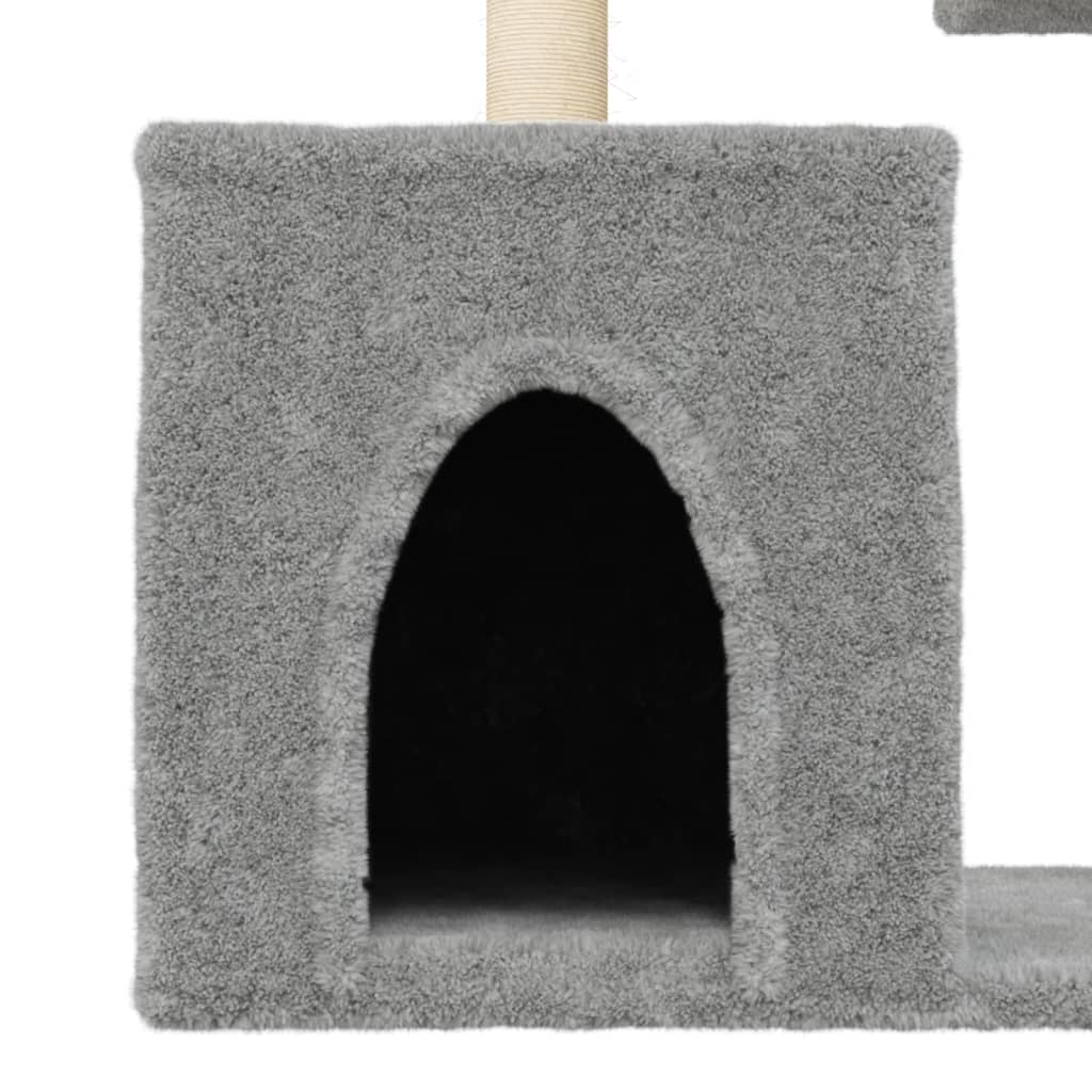 Cat Tree with Sisal Scratching Posts Light Grey 86 cm